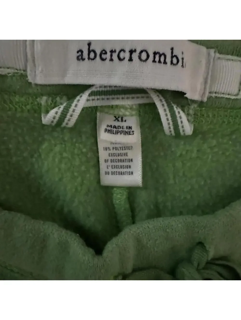 Abercrombie kids bright green sweat shorts with drawsreing waist XL